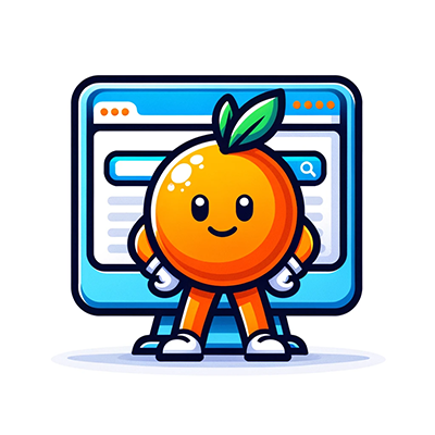 An Orange standing firm conveying domain registration page