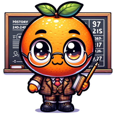 Orange character teaching about history