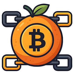 Orange bitcoin emblem for web3